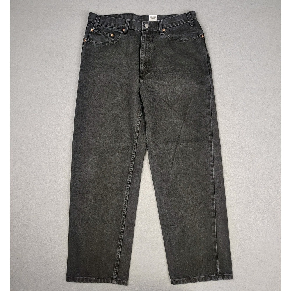 Vintage Y2K Levis 550 Jeans 37x30 Black Relaxed Baggy 2003 Skater Goth Crispy